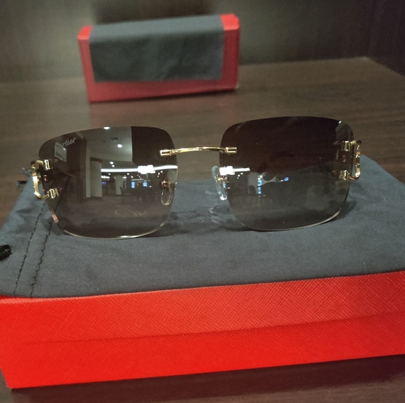 Brown Tints Double C's Frames w/ Golden Rims. - Picture 4 of 11